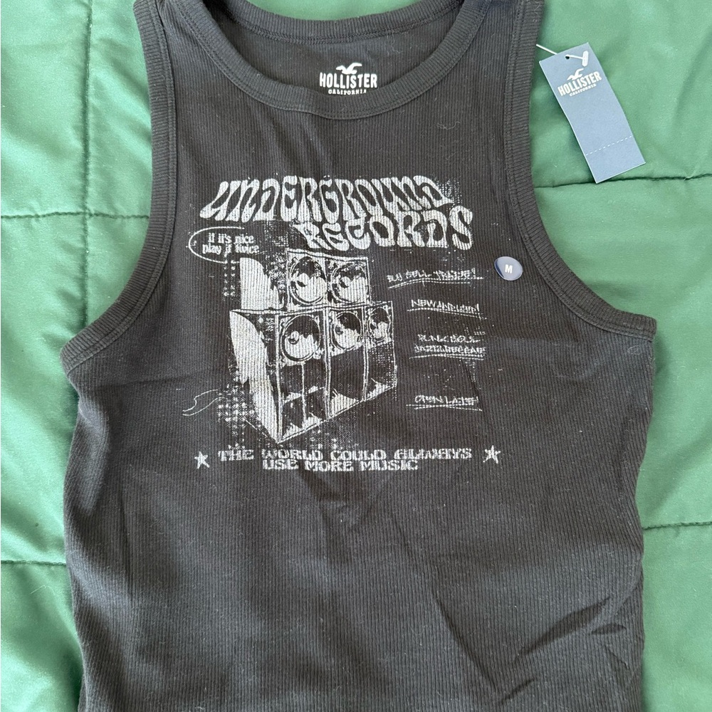 Hollister Black Ribbed Tank Top